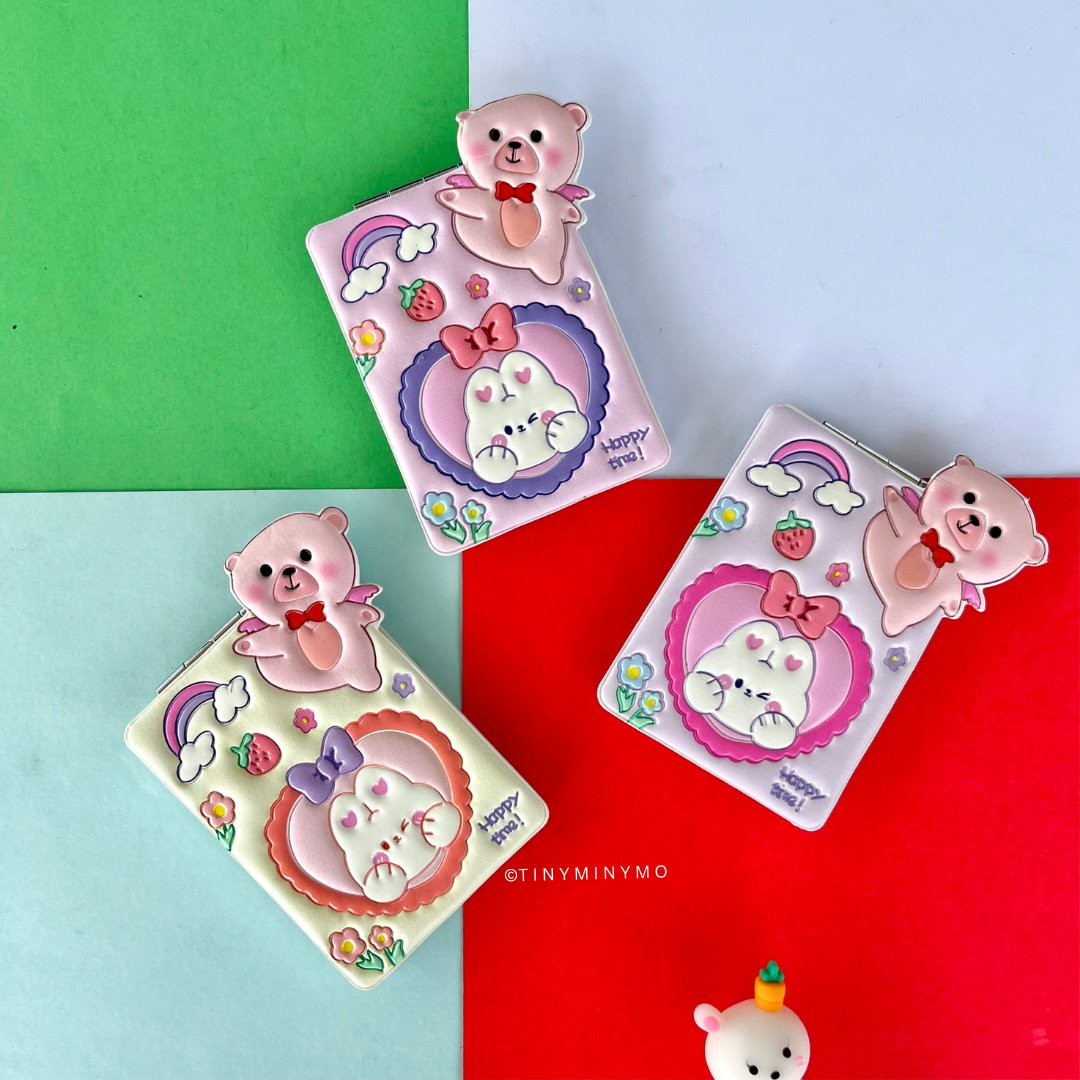Kawaii Bear Pocket Mirror - Tinyminymo