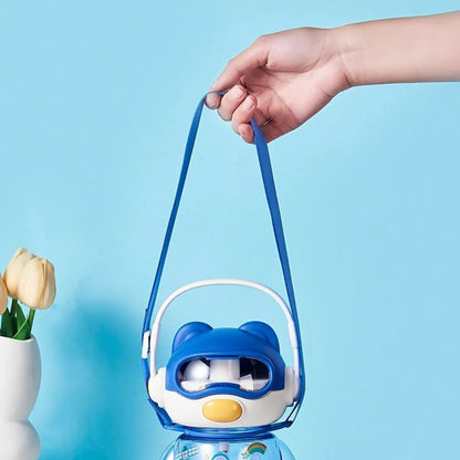 Blue Color Water Bottle Held by Strap - Tinyminymo