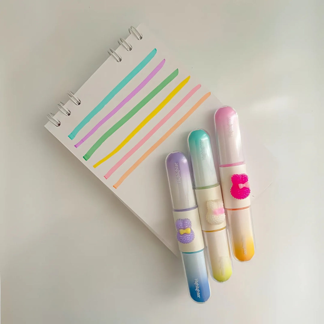 Kawaii Bunny Dual Highlighters - Set of 3 - Tinyminymo