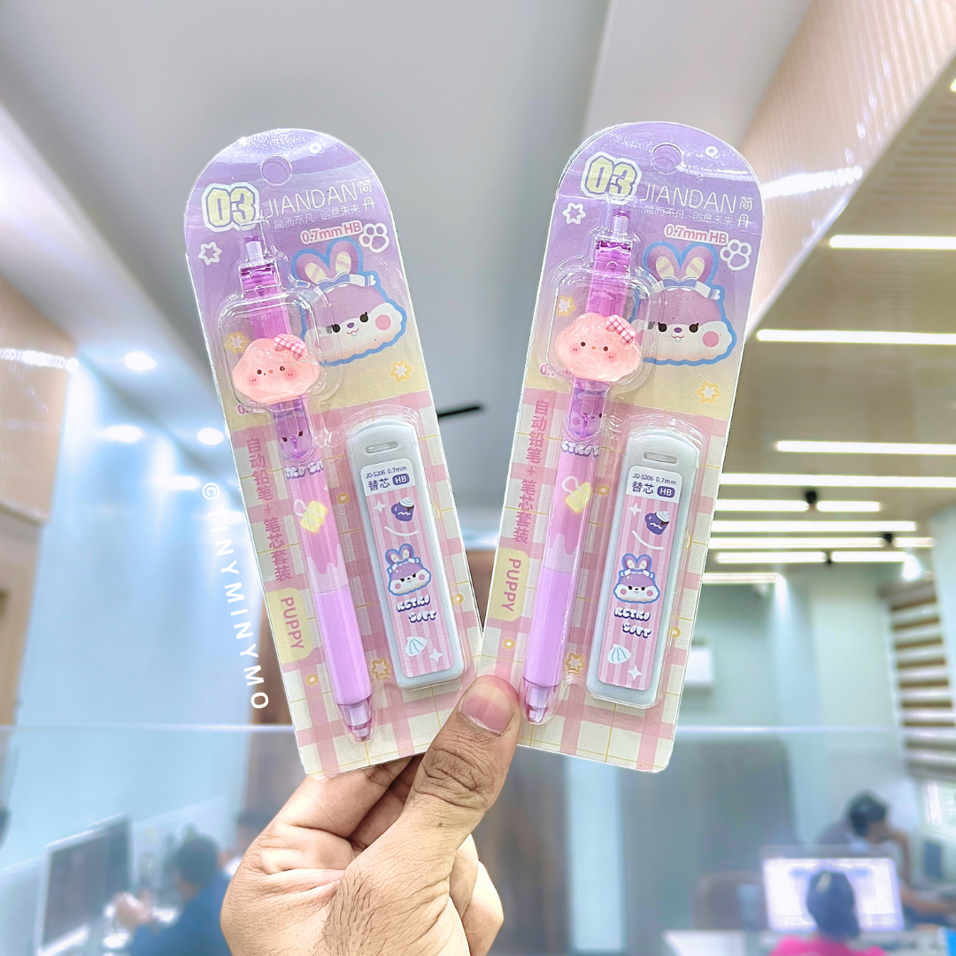 Two Sets of Kawaii Bunny Mechanical Pencil in Bunny Cloud Design - Tinyminymo