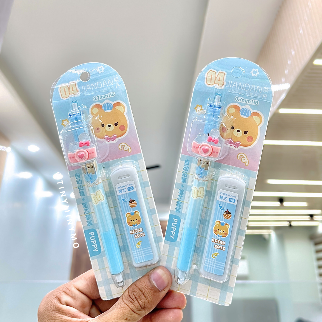 Two Sets of Kawaii Bunny Mechanical Pencil in Bunny Camera Design - Tinyminymo