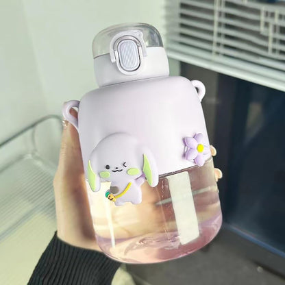 Kawaii Bunny and Bear Sipper Bottle - Tinyminymo