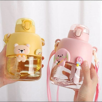 Kawaii Bunny and Bear Sipper Bottle - Tinyminymo