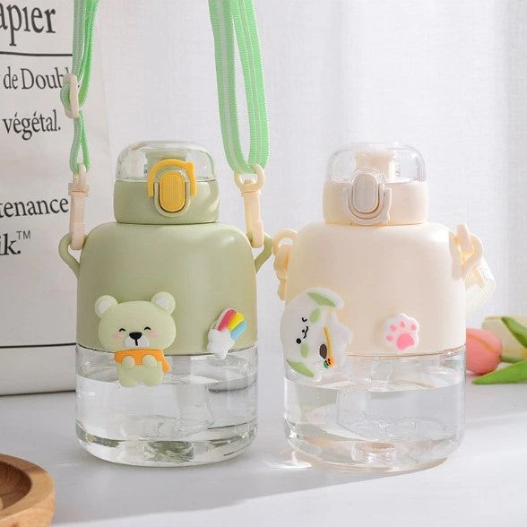 Kawaii Bunny and Bear Sipper Bottle - Tinyminymo