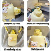 Kawaii Bunny and Bear Sipper Bottle - Tinyminymo