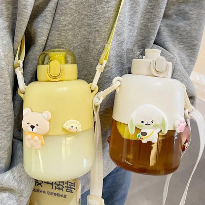 Kawaii Bunny and Bear Sipper Bottle - Tinyminymo
