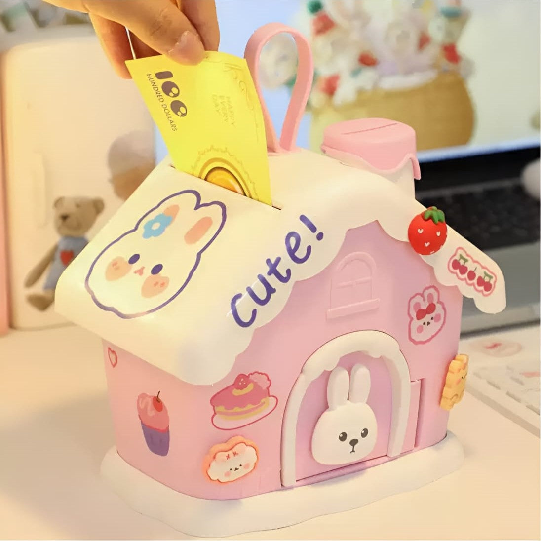 Kawaii Bunny with Stickers Piggy Bank - TInyminymo