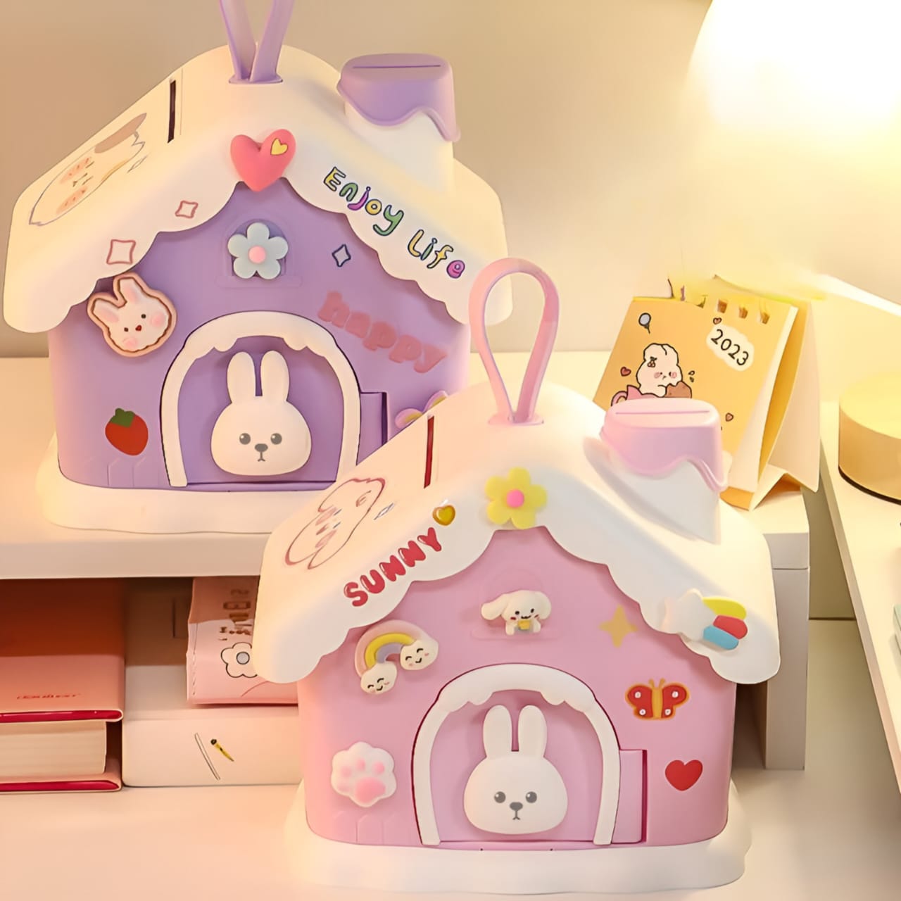 Kawaii Bunny with Stickers Piggy Bank - TInyminymo