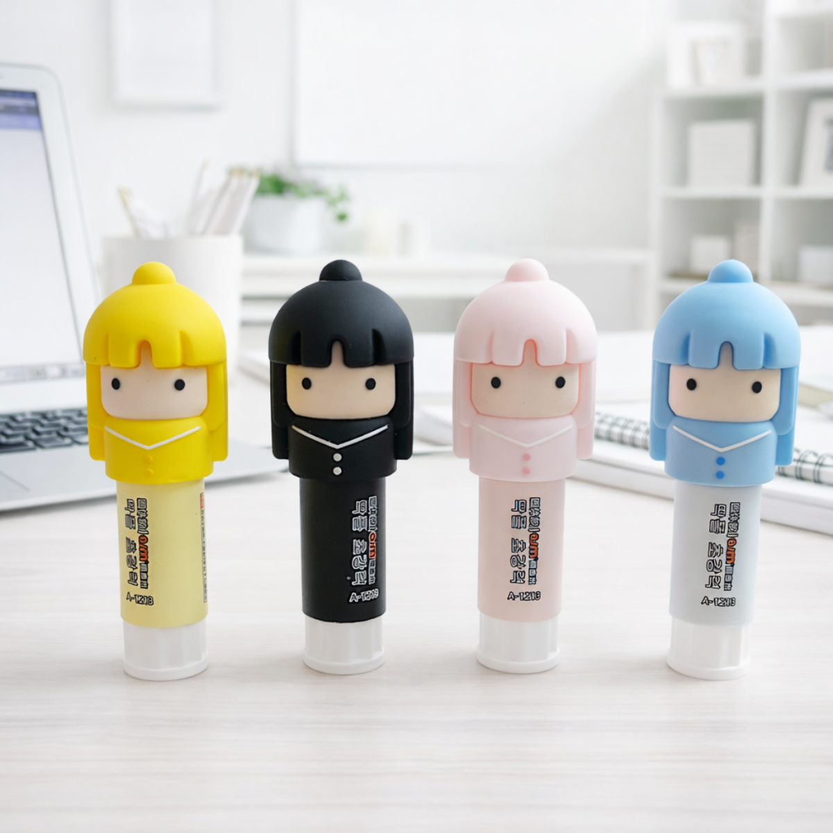 Four Colorful Kawaii Girl Gluesticks - Tinyminymo