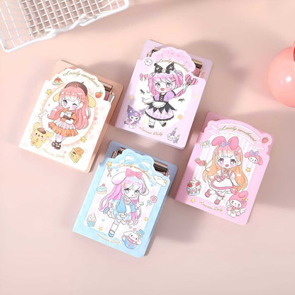Kawaii Girl Mini Clip Pad - Tinyminymo