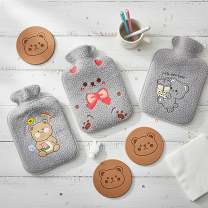 Different Designs of Kawaii Hot Water Bag in Grey Color - Tinyminymo 