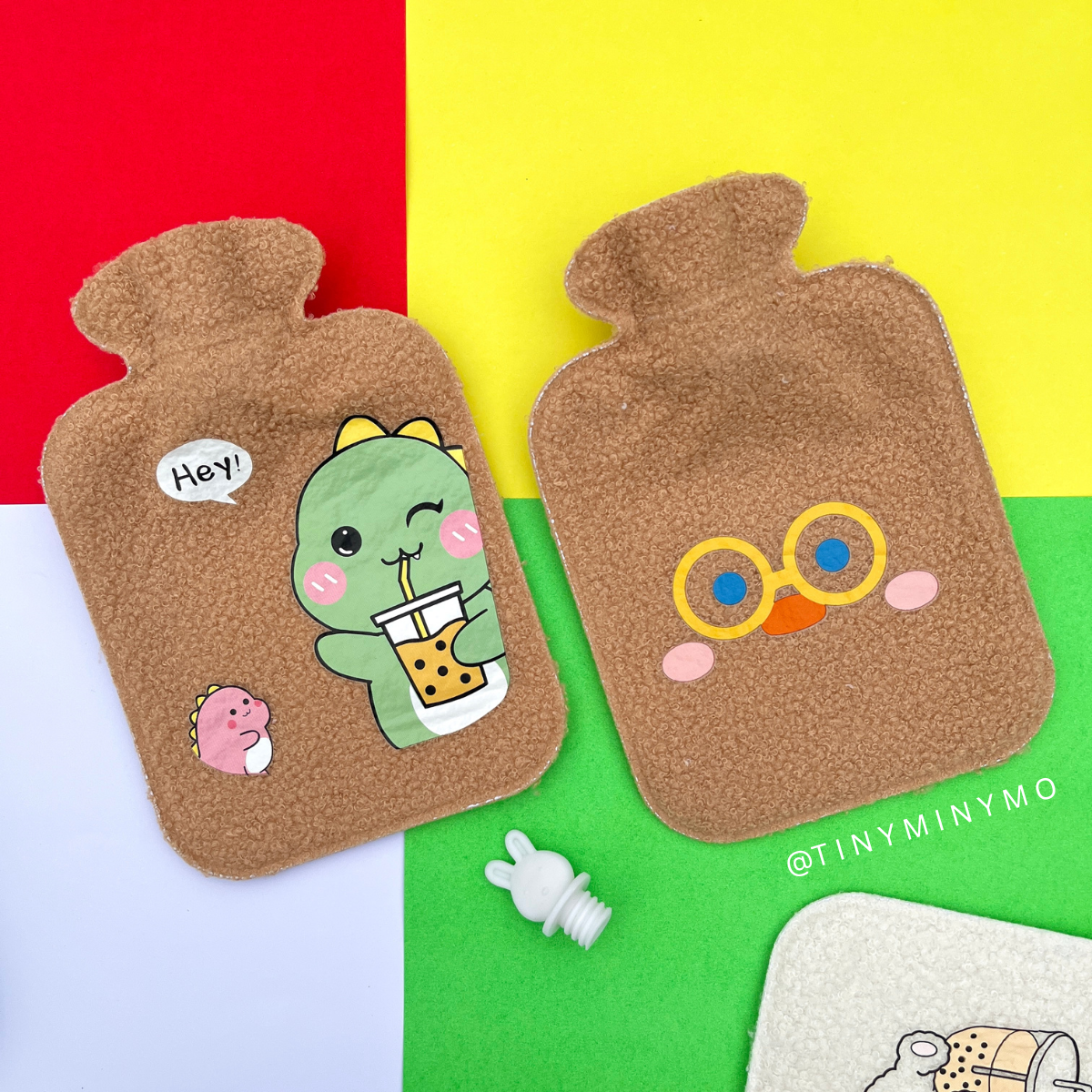 Two Brown Plush Hot Water Bag - Tinyminymo