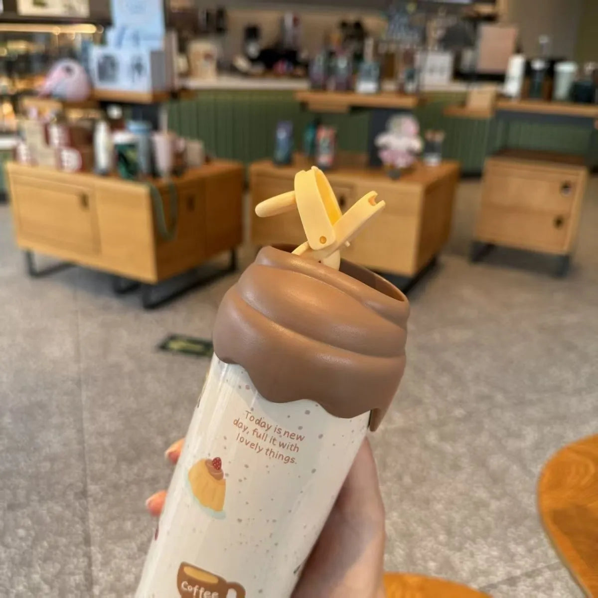 Brown Kawaii Ice-cream Water Bottle - Tinyminymo