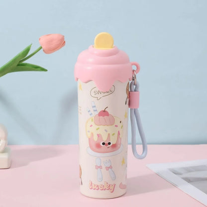 Pink Lid Kawaii Ice-cream Water Bottle - Tinyminymo