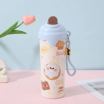 Blue Lid Kawaii Ice-cream Water Bottle - Tinyminymo