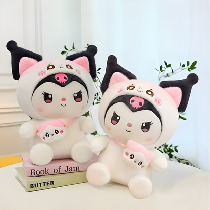 Two Kitty Cosplay Kuromi Plush Toys with Kitty Sling Bag - Tinyminymo