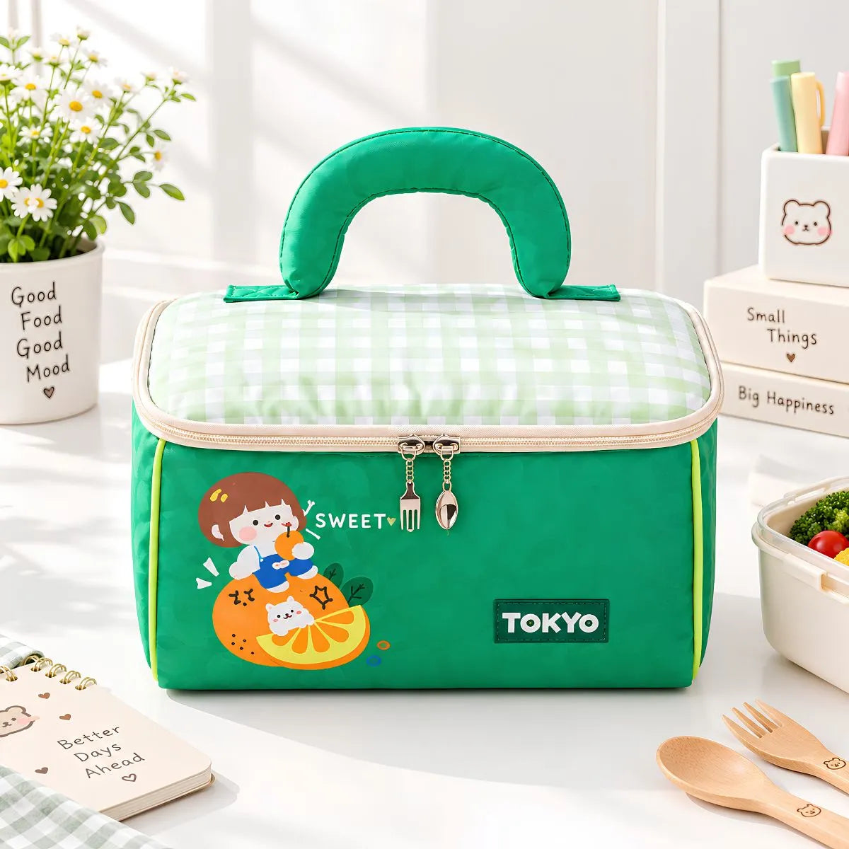 Green Color Lunch Bag - Tinyminymo