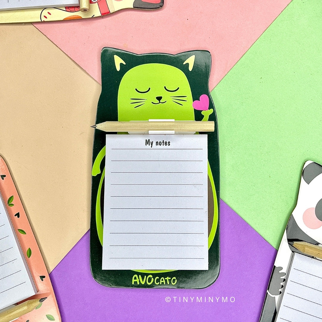 Avocado Design - Kawaii Magnetic Notepad with Pencil - Tinyminymo