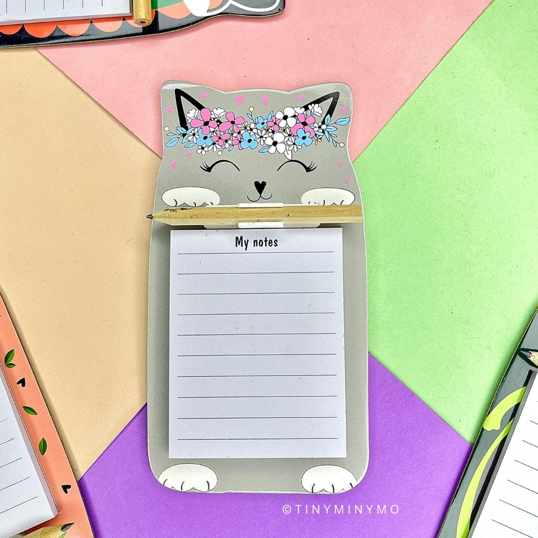 Cute Kitty - Kawaii Magnetic Notepad with Pencil - Tinyminymo