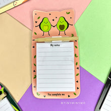 Load image into Gallery viewer, Avocado Couple - Kawaii Magnetic Notepad with Pencil - Tinyminymo
