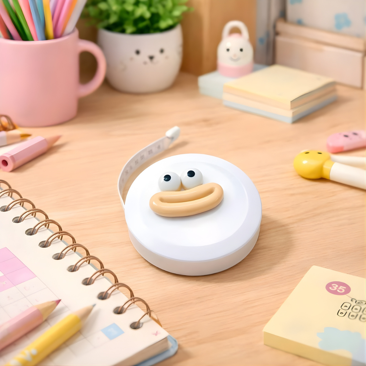 White Measuring Tape with a Sausage Face - Tinyminymo