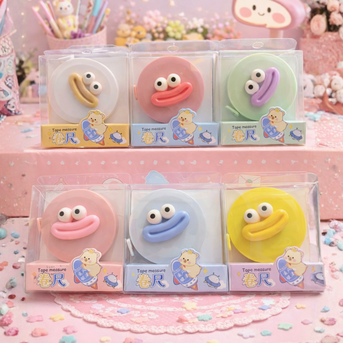 Set of Colorful Cartoon Style Tape Measures in Box Packaging - Tinyminymo