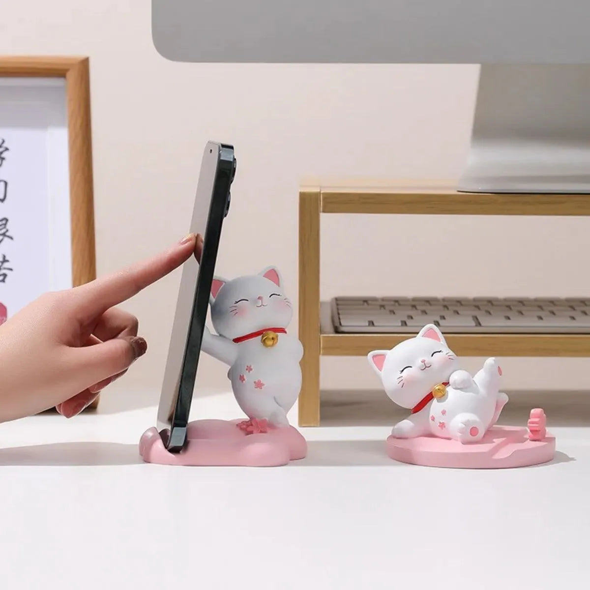 Two Sakura themed Kitty Phone Holders - Tinyminymo