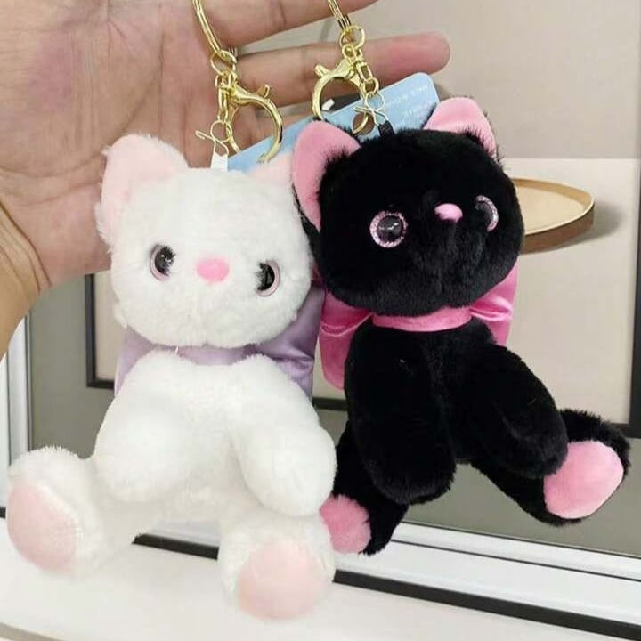 Kawaii Plush Kitty Keychain - Tinyminymo