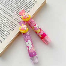 Load image into Gallery viewer, Kawaii Push Eraser with Unicorn Designs on a White surface - Tinyminymo
