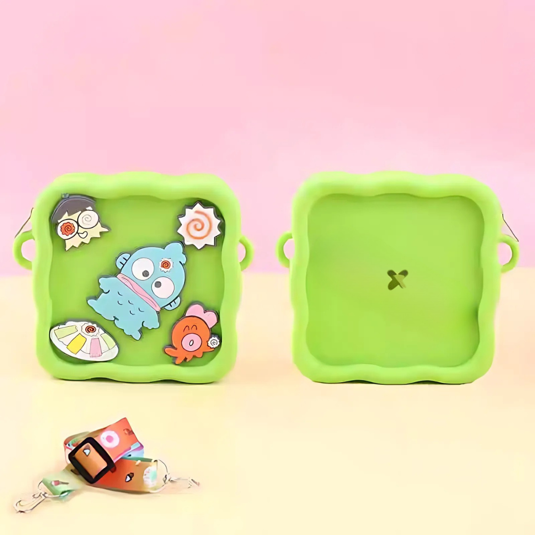 Green Kawaii Silicone Sling Bag with Cartoon Character Design Crocs - Tinyminymo