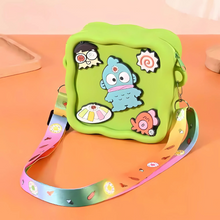 Load image into Gallery viewer, Green Kawaii Silicone Sling Bag with Cartoon Character - Tinyminymo
