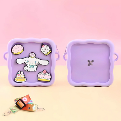 Purple Kawaii Silicone Sling Bag with Cinnamoroll Character - Tinyminymo