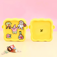 Load image into Gallery viewer, Yellow Kawaii Silicone Sling Bag with Spongebob Character Design Crocs - Tinyminymo
