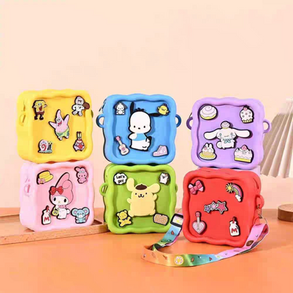 All variants of Kawaii Silicone Sling Bag with Cartoon Characters Kept Together - Tinyminymo