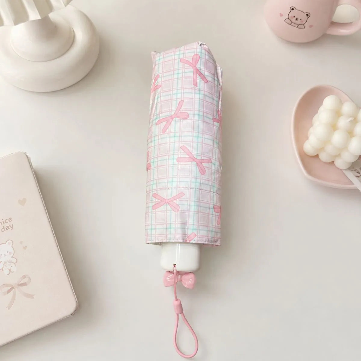 Pink Bow Kawaii Small Umbrella - Tinyminymo