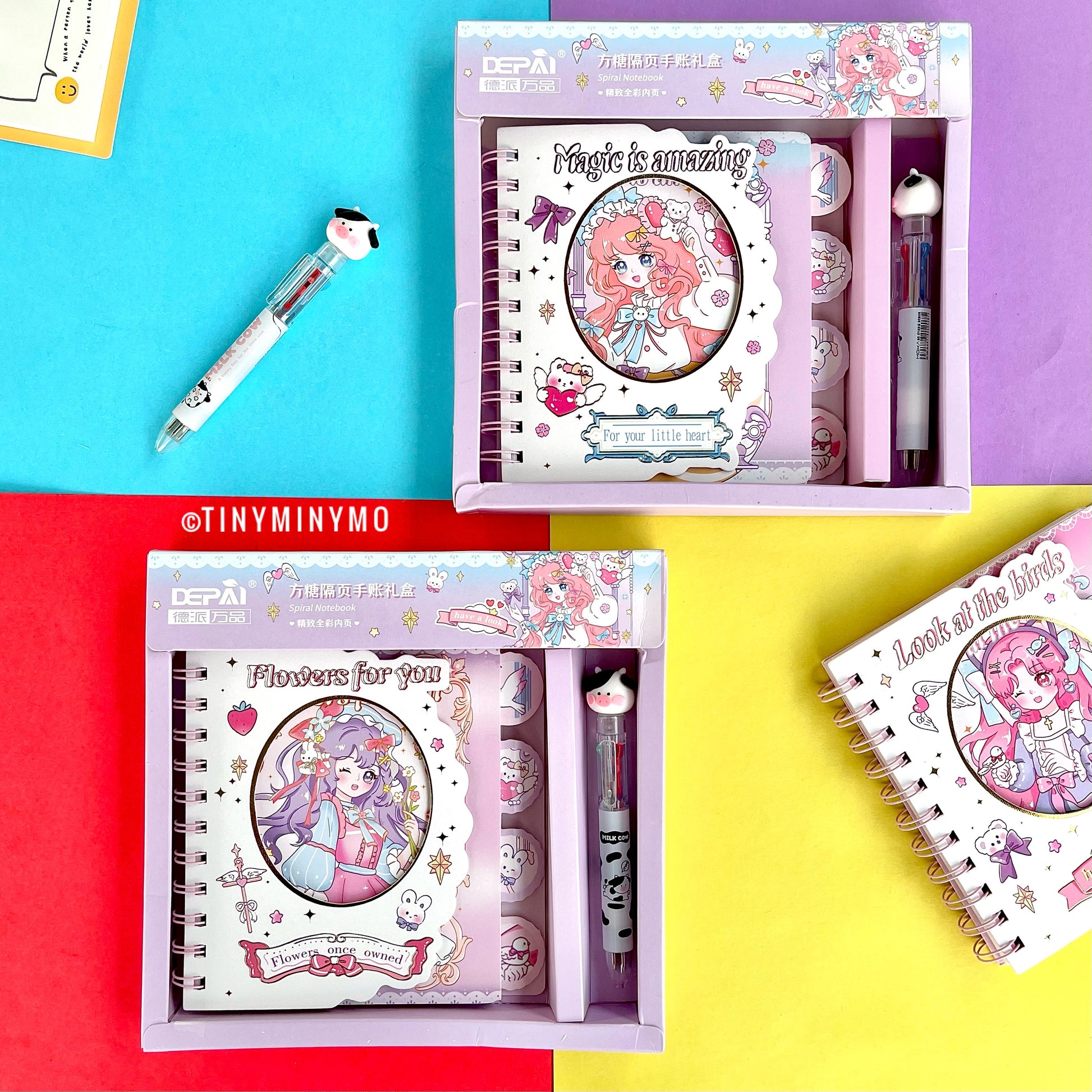 Kawaii Spiral Notebook with Pen Set - Tinyminymo