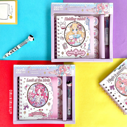 Kawaii Spiral Notebook with Pen Set - Tinyminymo