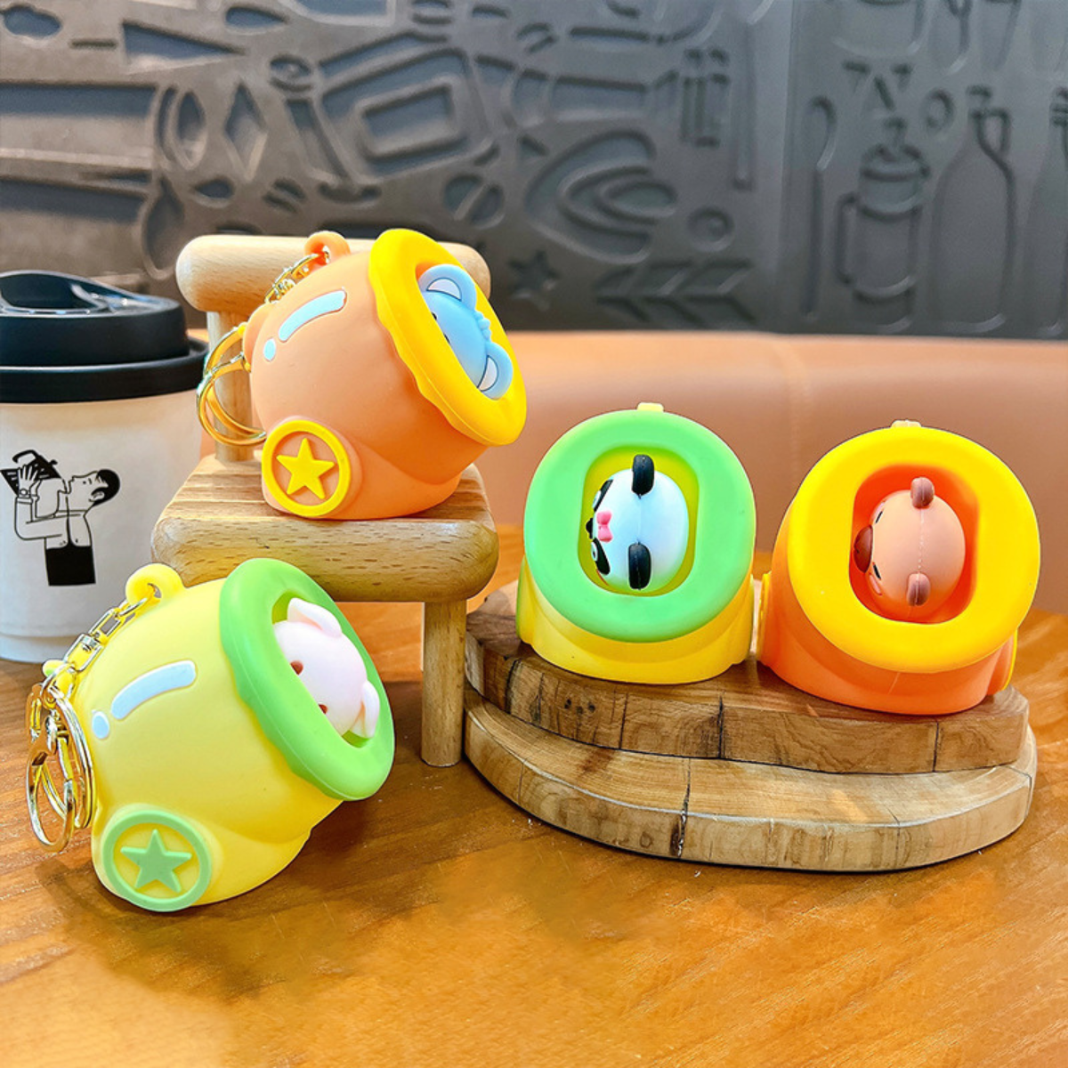 Four Colors of Squeeze Keychains - Tinyminymo