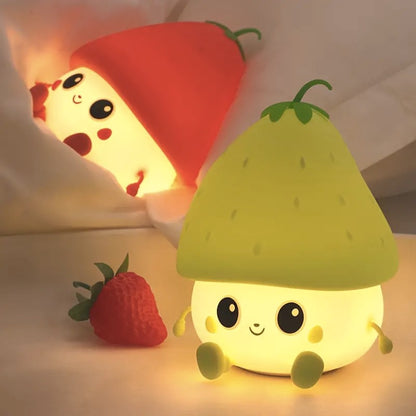 Kawaii Strawberry Mini Night Light - Tinyminymo