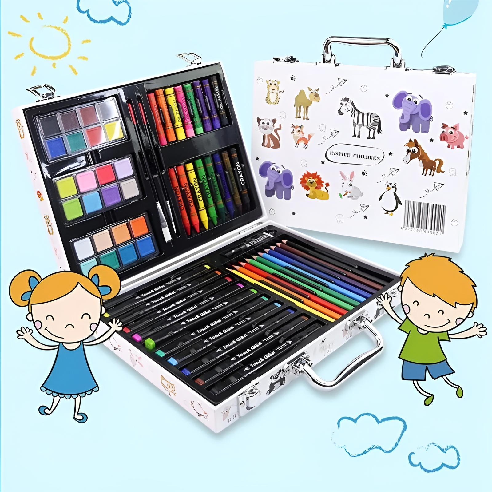 Buy Black Color Stationery 150Pcs Professional Color Pencil Child Drawing  Set Painting Set Colored Pencils For Children-Colored Drawing Pencils Art  Set School Essentials for Unisex Jollee