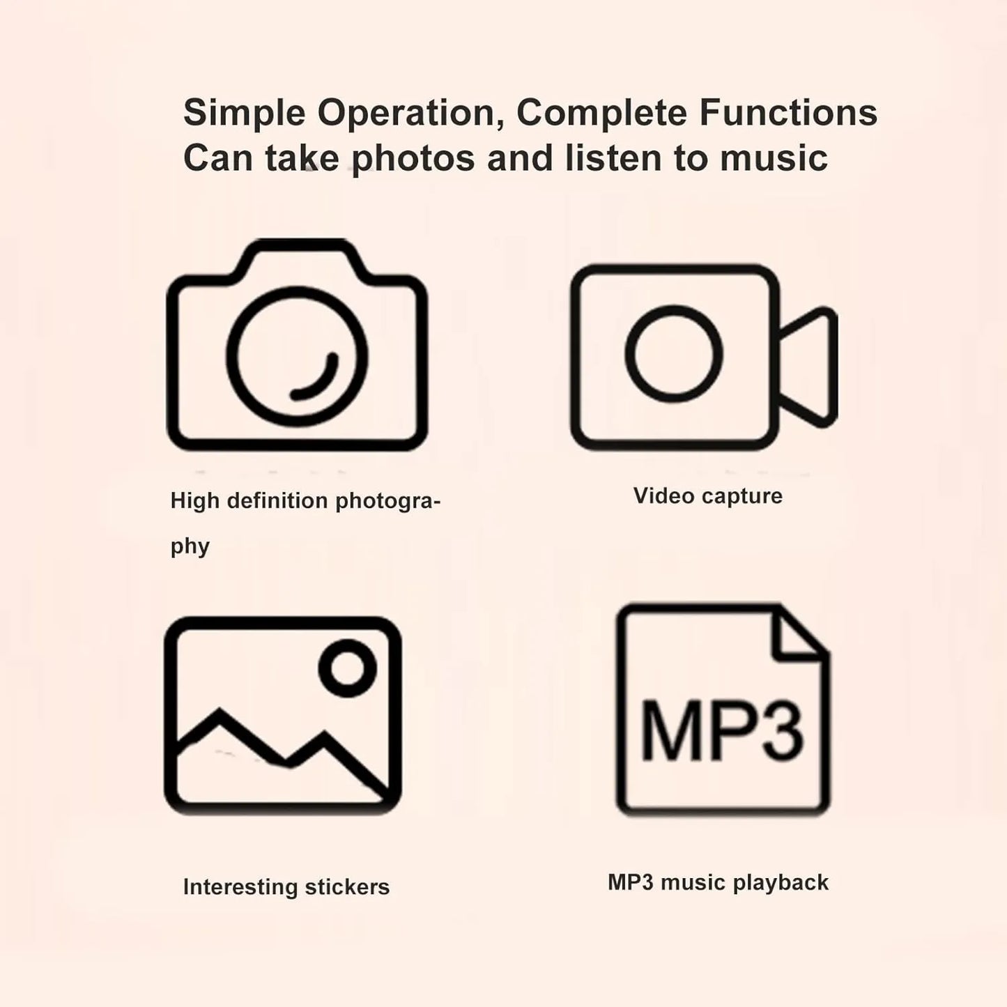 Video Capture, High Definition Photography, interesting Stickers and MP3 Music Playback in one Panda Digital Camera - Tinyminymo