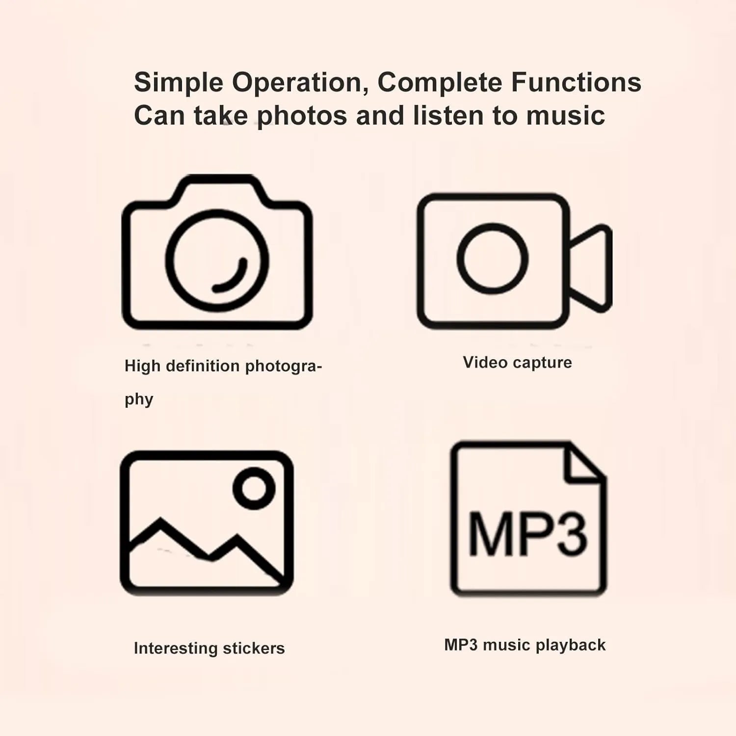 Video Capture, High Definition Photography, interesting Stickers and MP3 Music Playback in one Panda Digital Camera - Tinyminymo