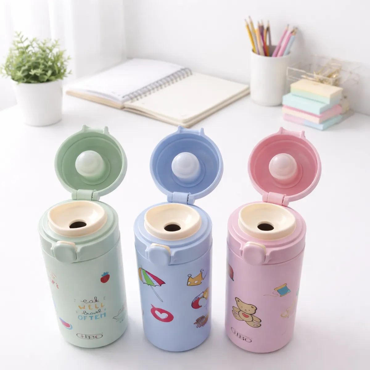 Three Colorful Thermos Bottles - Tinyminymo