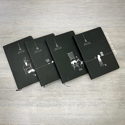 4 Variants of Kitty Black Page Notebook - Tinyminymo