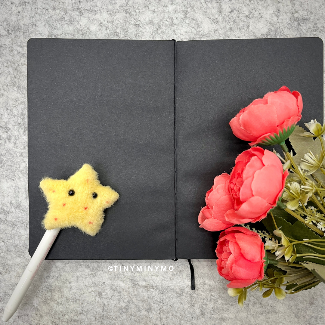 Open Black Page Kitty Notebook - Tinyminymo