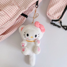 Load image into Gallery viewer, Hello Kitty Design of Kitty Cosplay Sanrio Plush Keychain attached to the Bag - Tinyminymo
