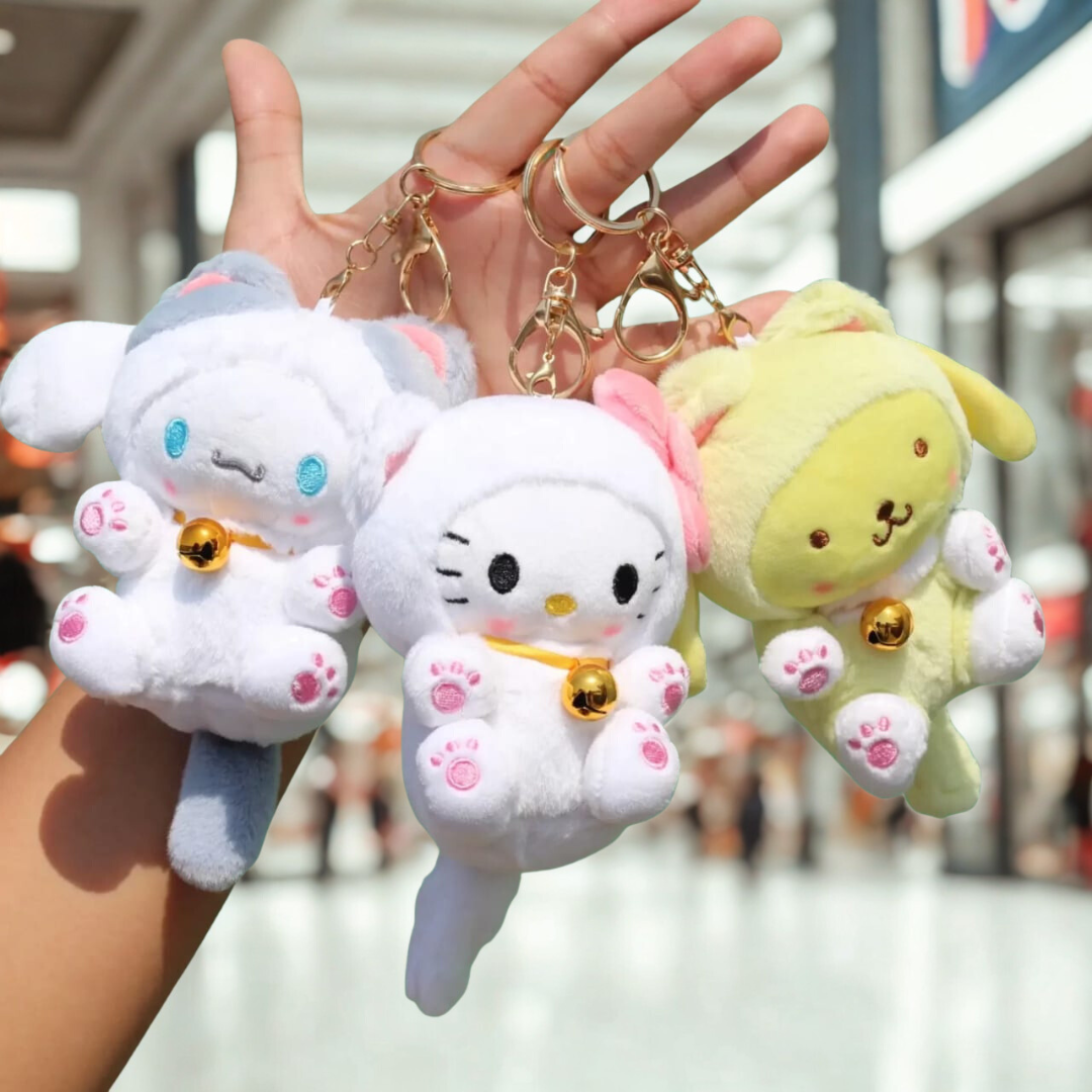 Three Characters of Kitty Cosplay Sanrio Plush Keychain - Tinyminymo