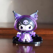 Kuromi Action Figure with Purple Accents on a Wooden Surface - Tinyminymo