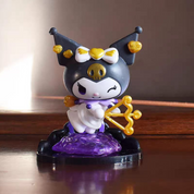 Kuromi Action Figure with in Black and Purple Design on a Wooden Surface - Tinyminymo