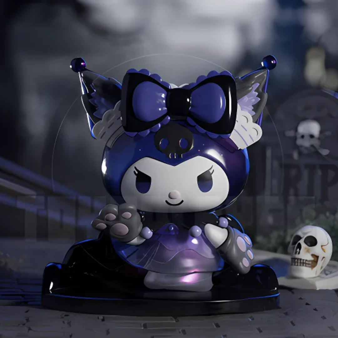 Kuromi Action Figure with a Purple Outfit and Bow - Tinyminymo
